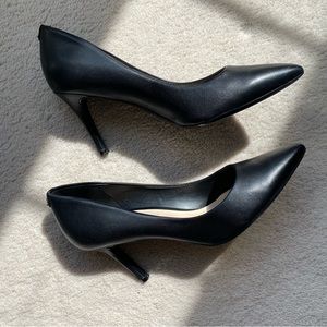 Karl Langerfeld black leather heels (size 6M)